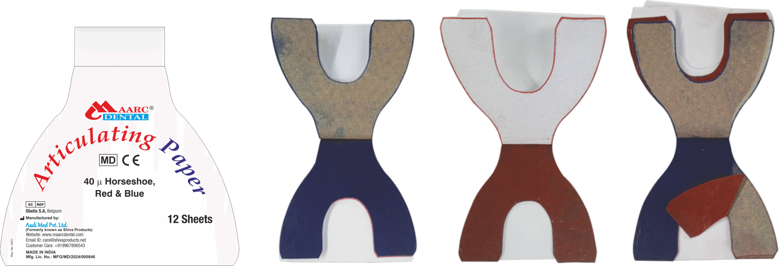 Articulating Paper 40µ -Horse Shoe-Blue & Red - Image 2